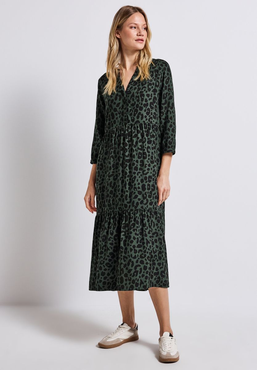 Gemustertes Volant-Kleid