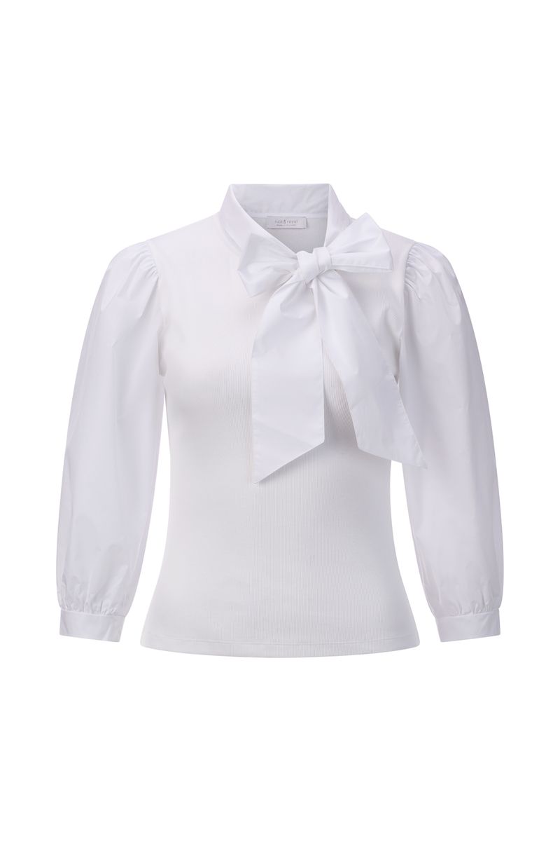 Mat Mix Blouse with Bow
