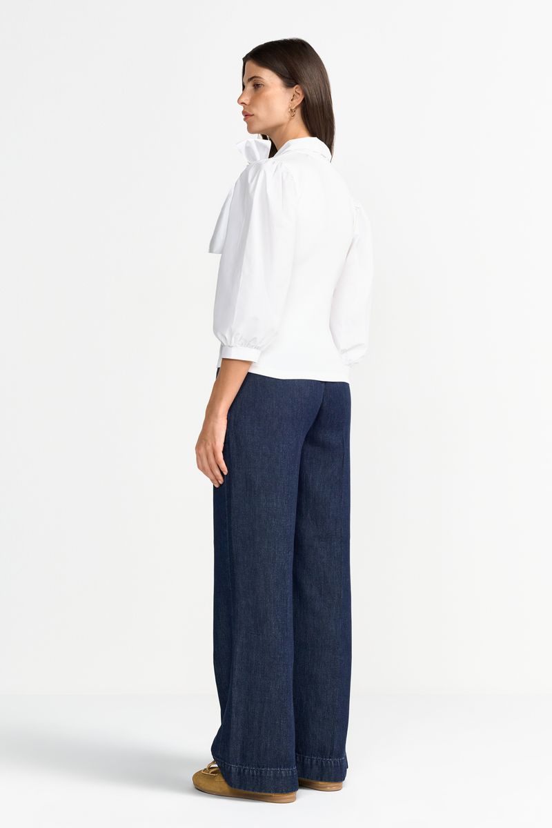 Mat Mix Blouse with Bow