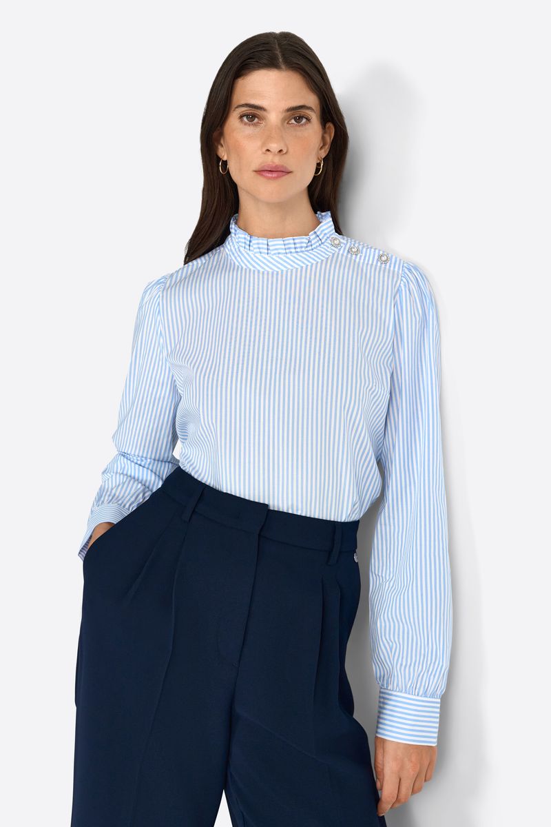 Ruffle Blouse Striped