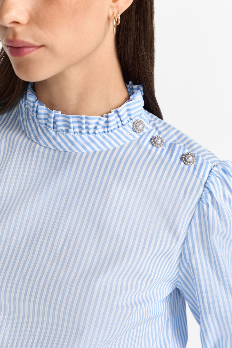 Ruffle Blouse Striped
