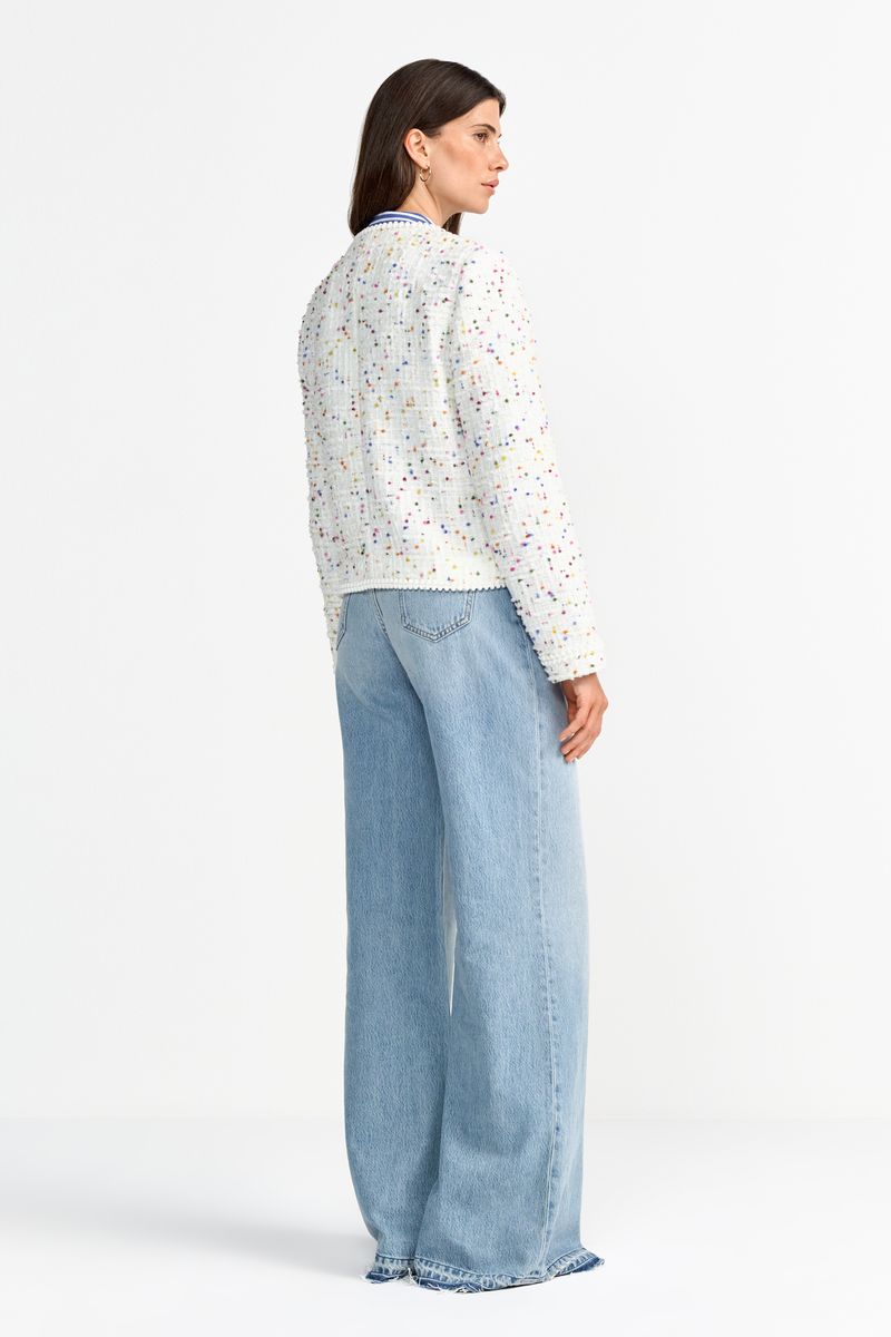 Short Boucle Jacket with Deco Tapes