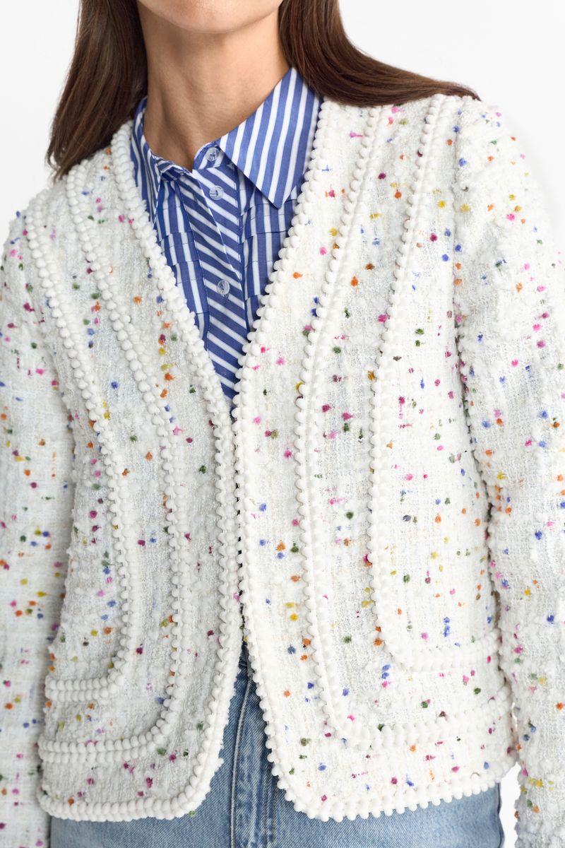 Short Boucle Jacket with Deco Tapes