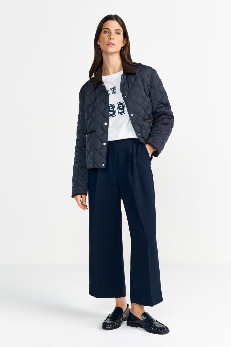 Padded Jacket with Corduroy Collar