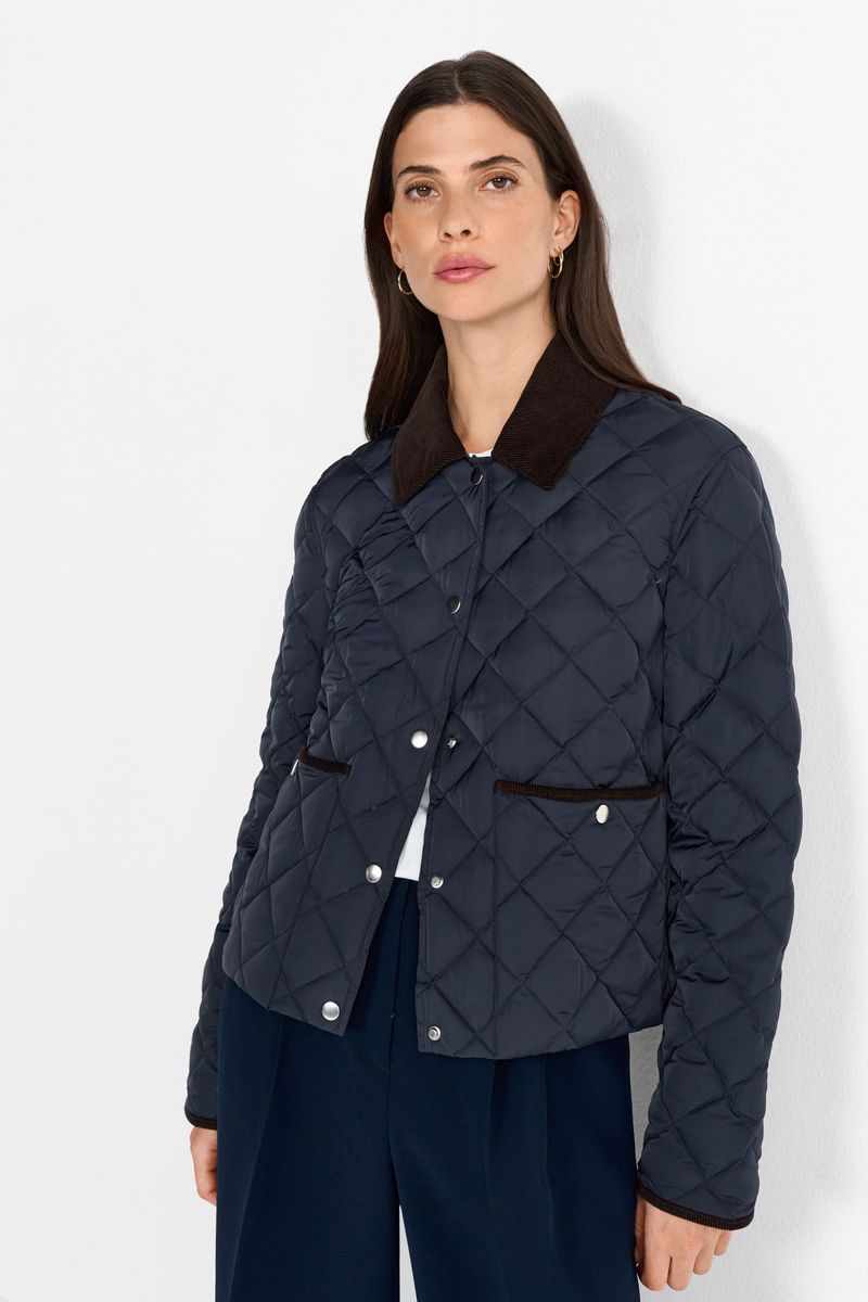 Padded Jacket with Corduroy Collar