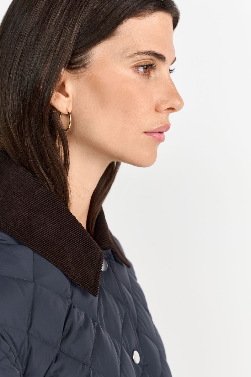 Padded Jacket with Corduroy Collar