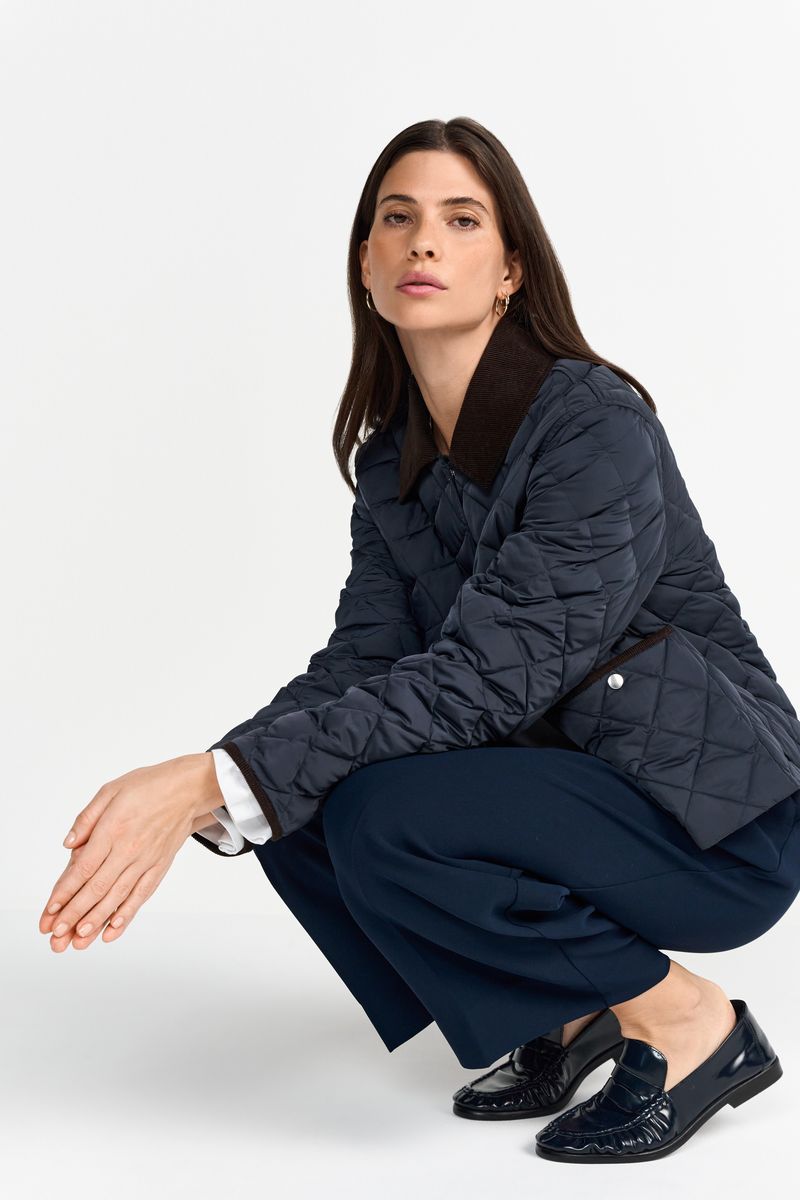 Padded Jacket with Corduroy Collar