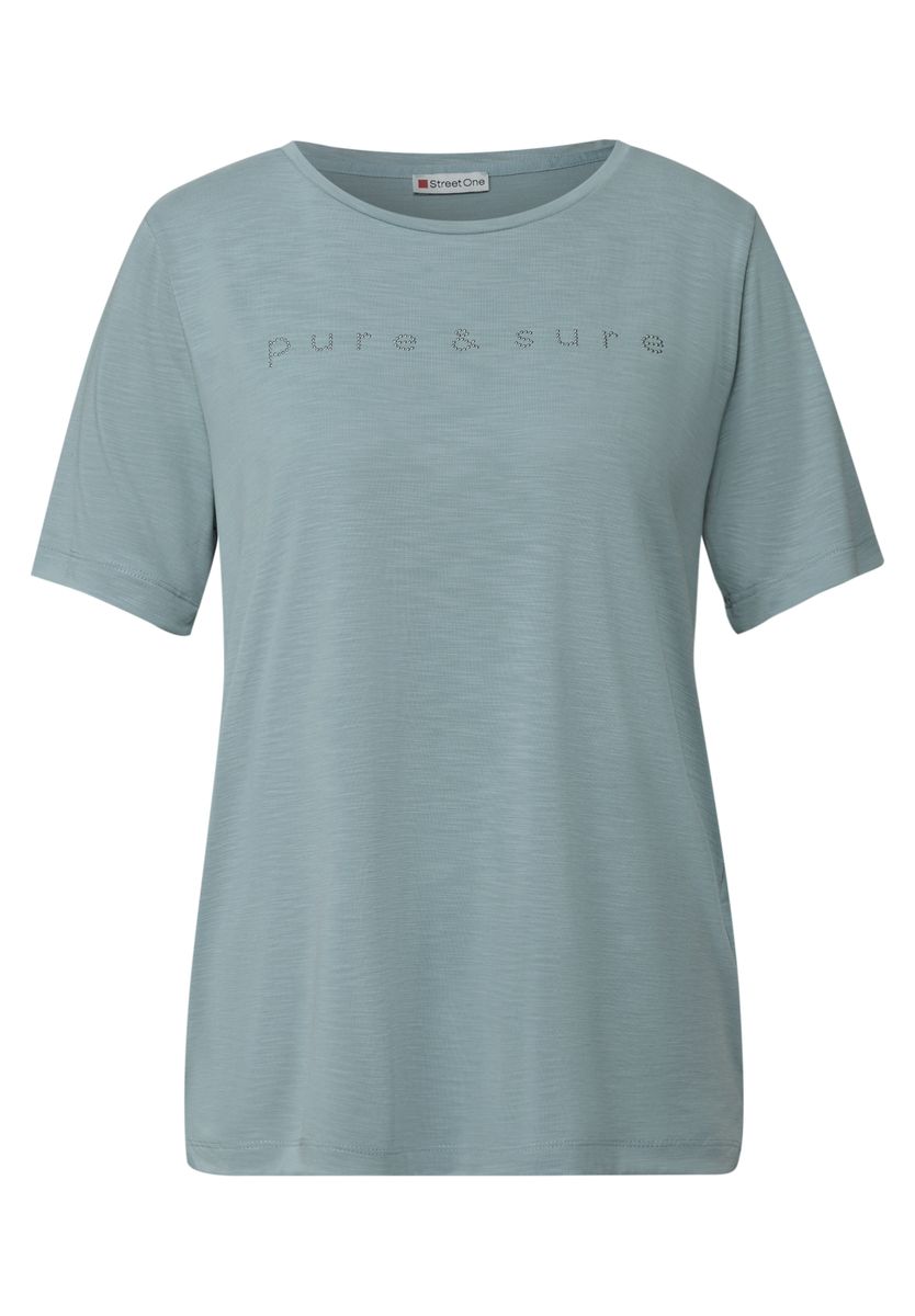 Silk-Look Shirt mit Wording