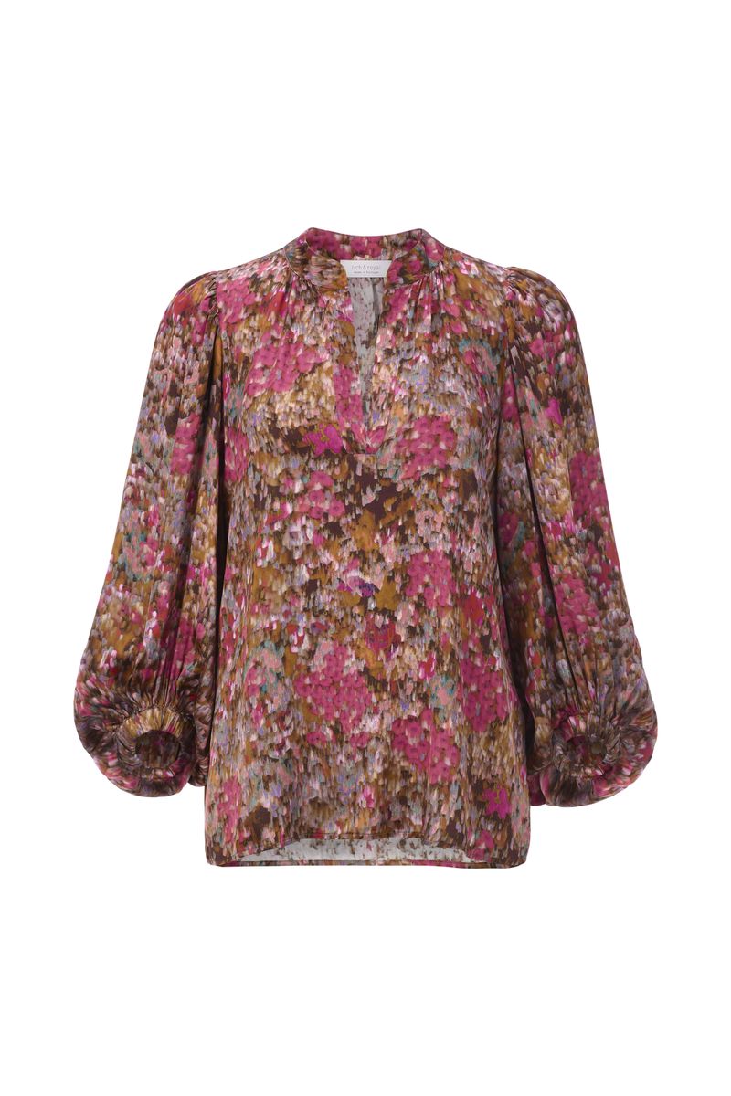 Printed V-Neck Blouse