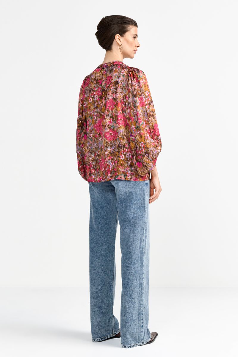 Printed V-Neck Blouse