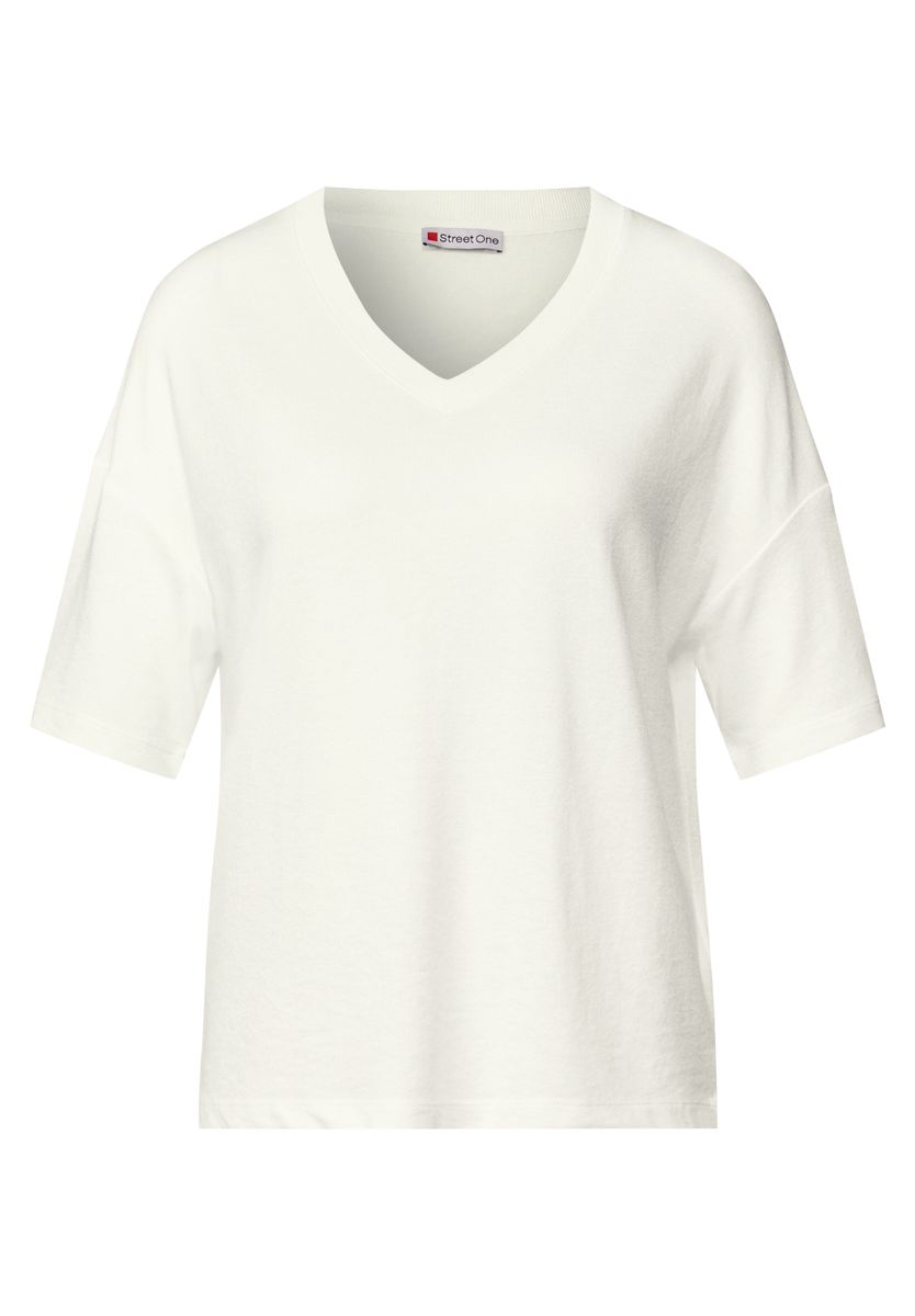 Strick-Look V-Neck T-Shirt