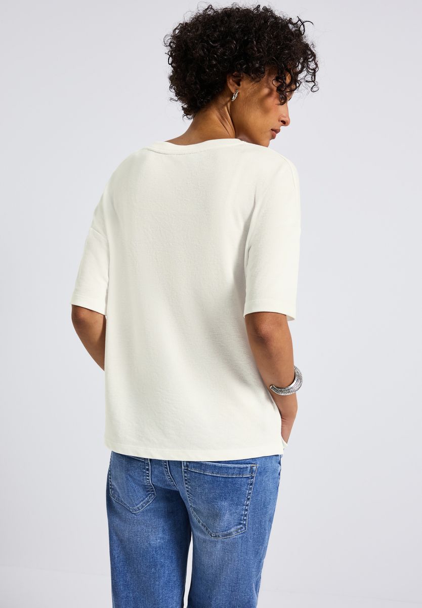Strick-Look V-Neck T-Shirt