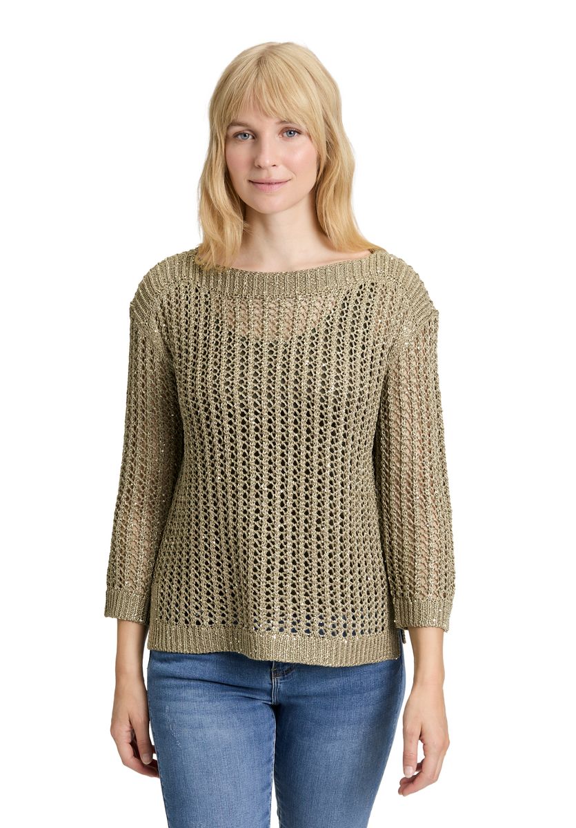 Lochstrick-Pullover