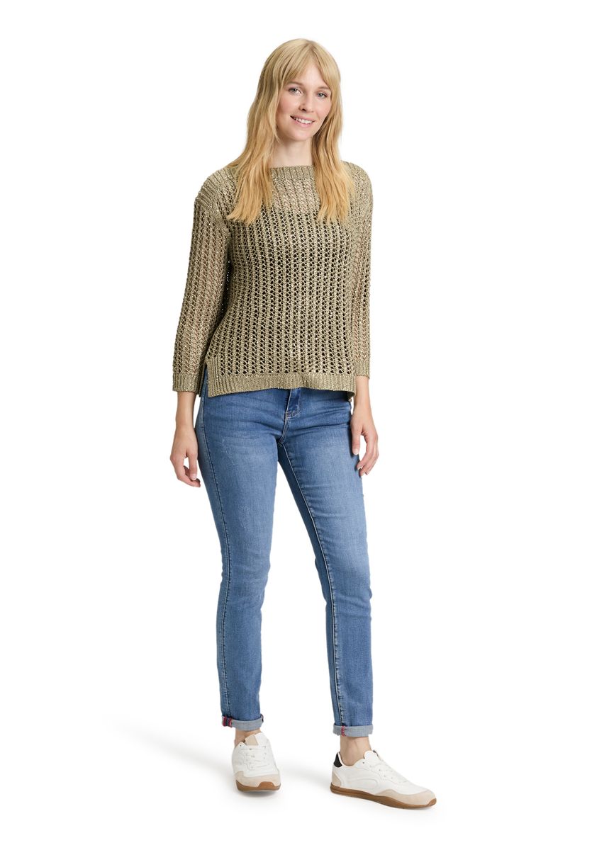 Lochstrick-Pullover