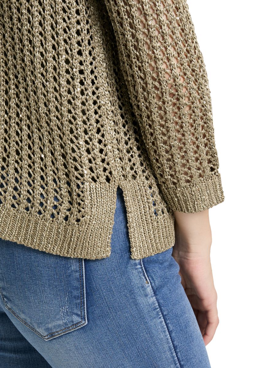 Lochstrick-Pullover