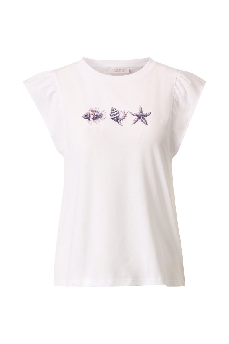 Top with Ruffles + Sea Print