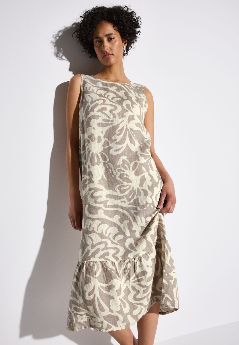 Gemustertes Leinen-Kleid