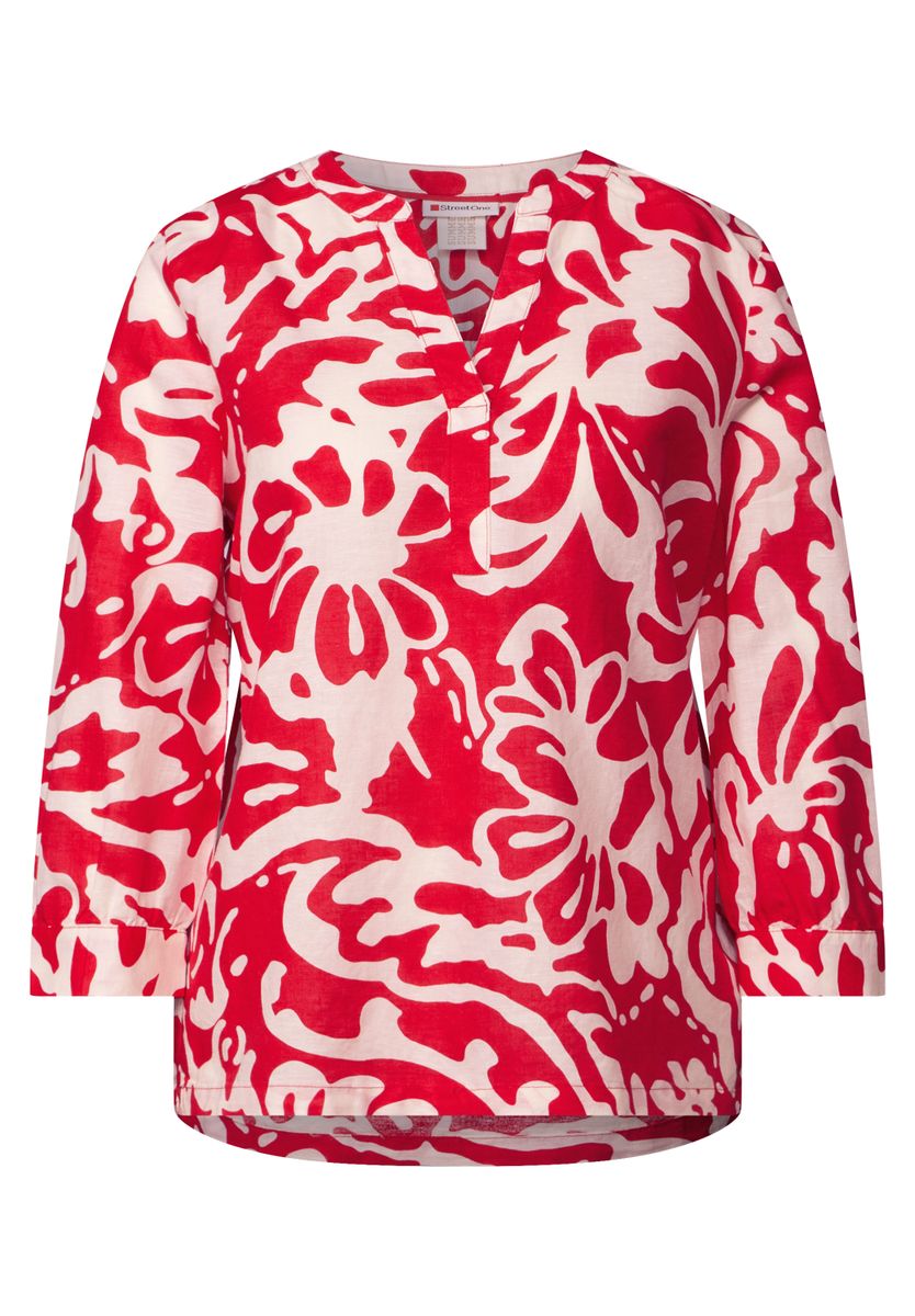 Gemusterte Leinenmix-Bluse