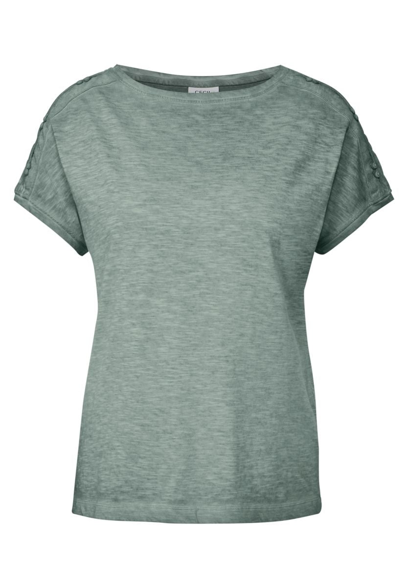 T-Shirt mit Knopfdetail