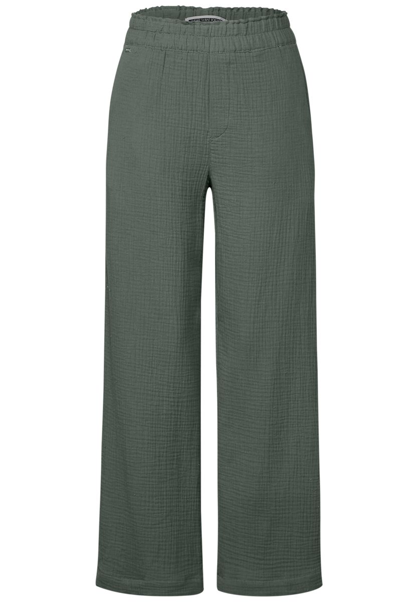 Wide Leg Musselin Hose