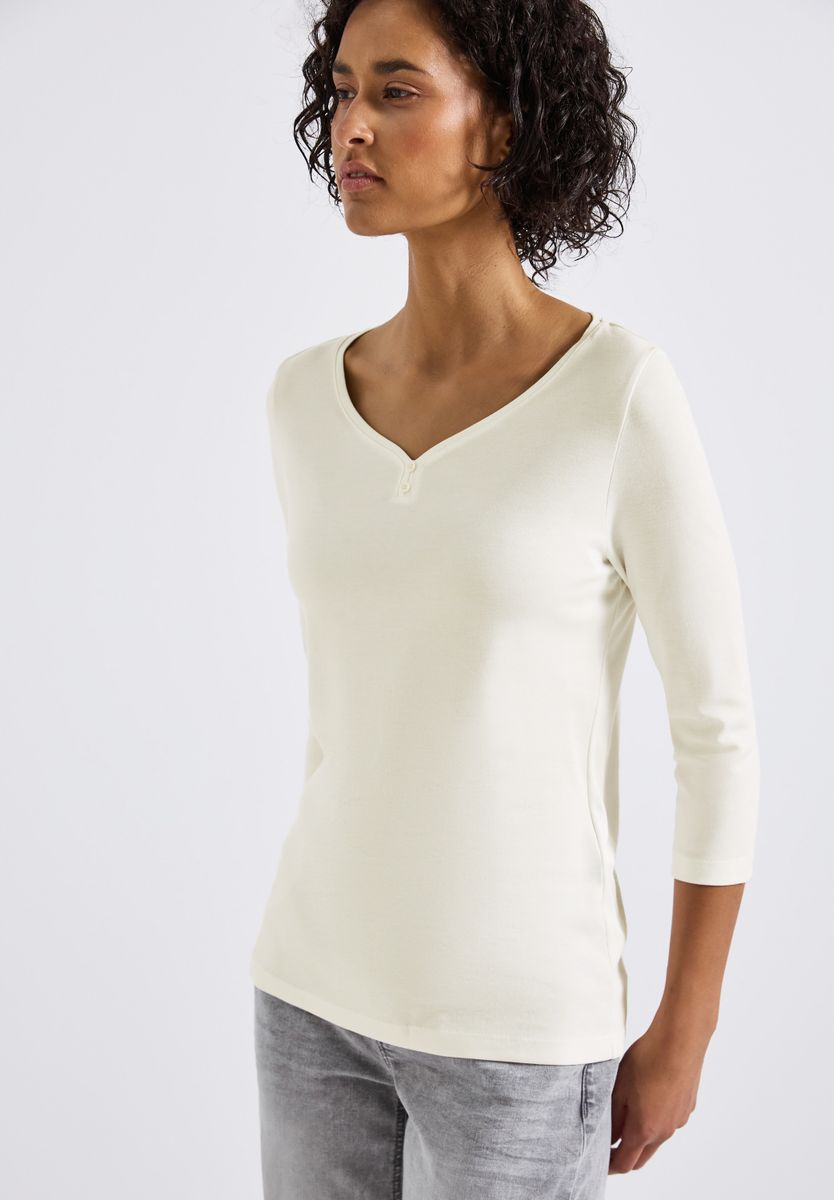 Basic Shirt mit Knopfdetail