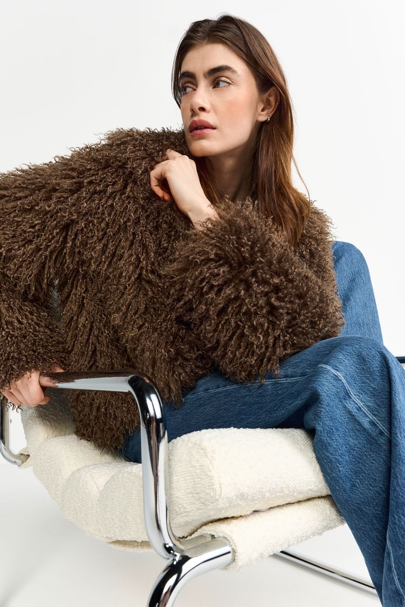 Long Hair Shearling Jacket