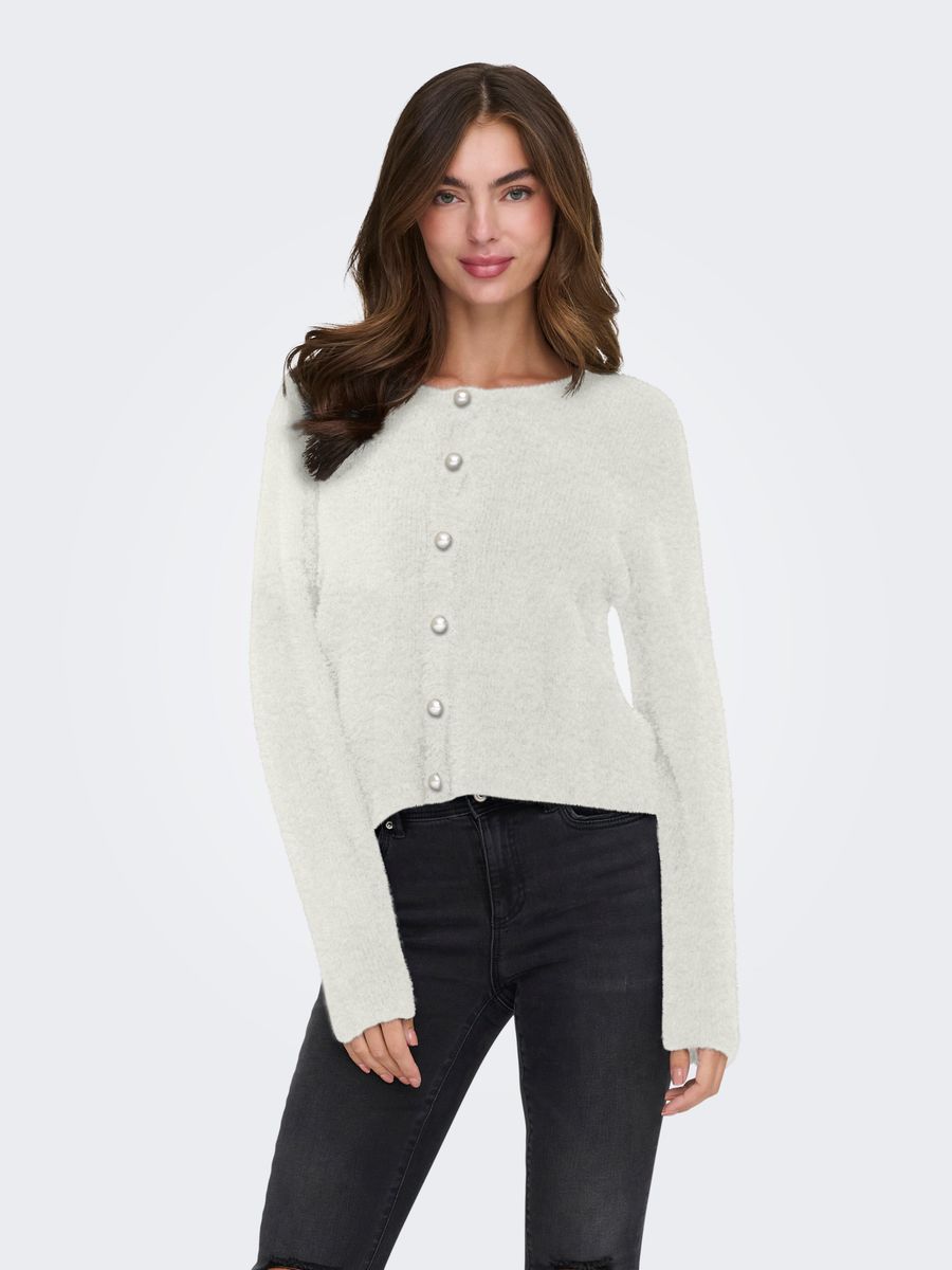 ONLPETRA LS PEARL O-NECK CARDI CC KNT
