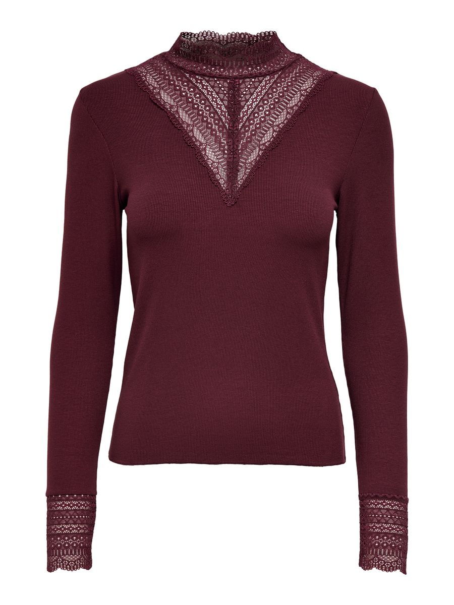 ONLTILDE L/S HIGH NECK LACE TOP JRS NOOS