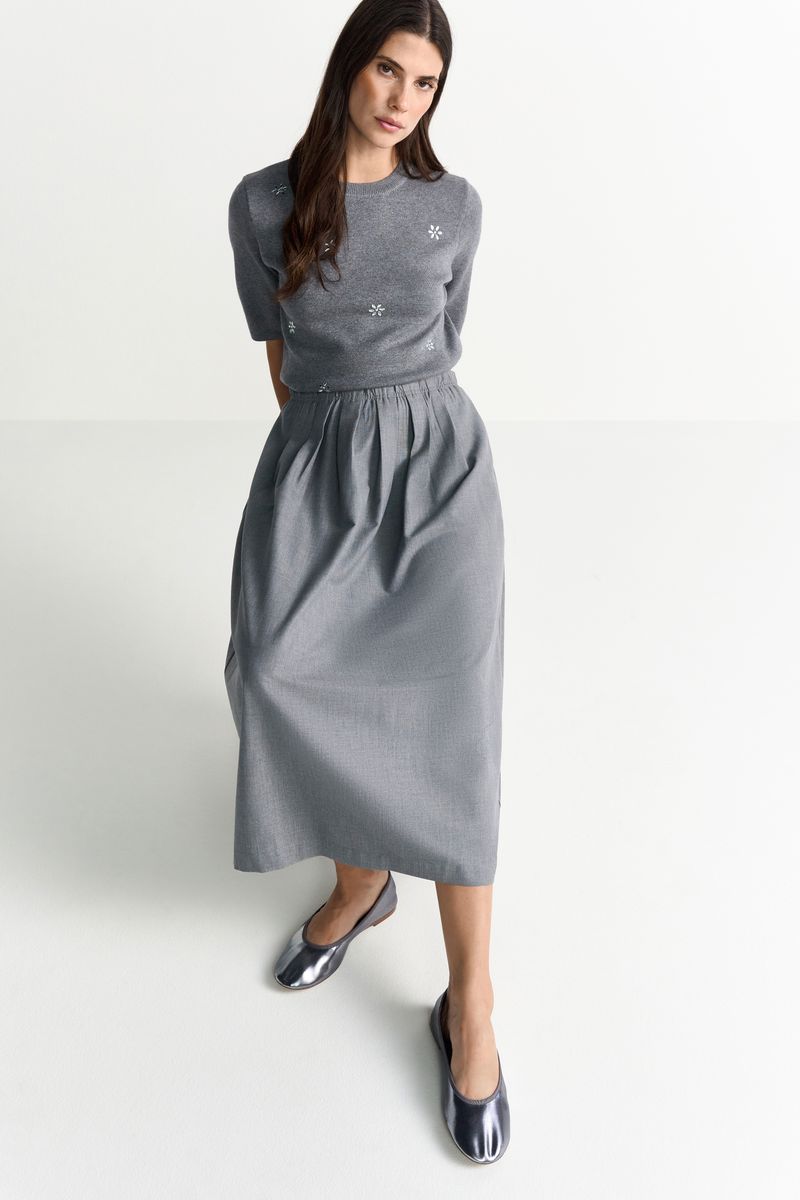 Flanel Midi Skirt