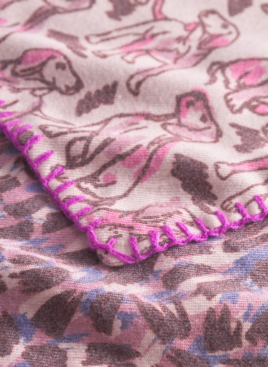 kaschmirweiches Dreieckstuch mit gezeichnetem Hundeprint