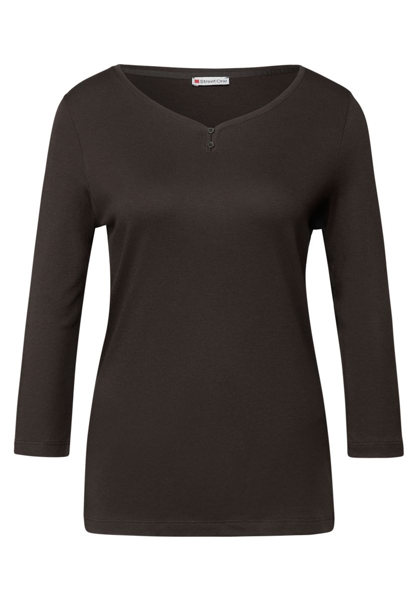 Basic Shirt mit Knopfdetail