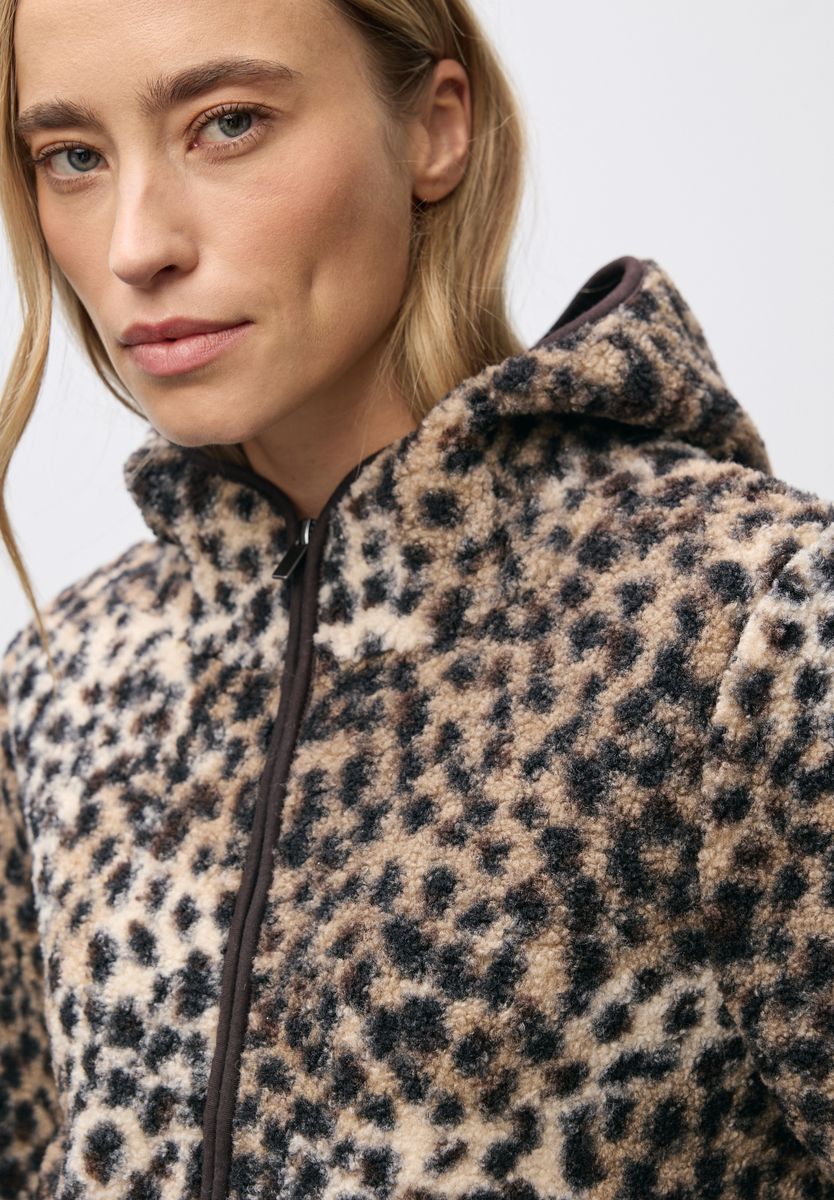 Teddy-Jacke mit Leo-Muster