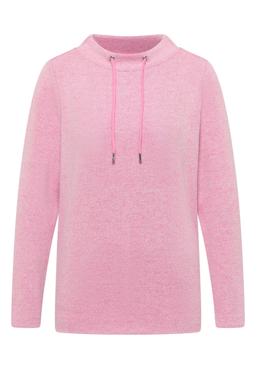 Funnelneck Melange Rippshirt