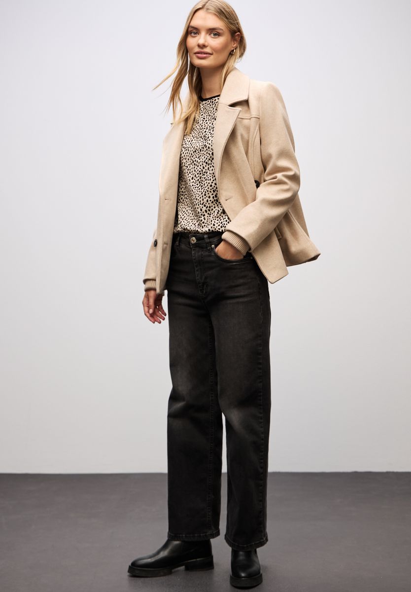 Jersey-Shirt im Leo-Look