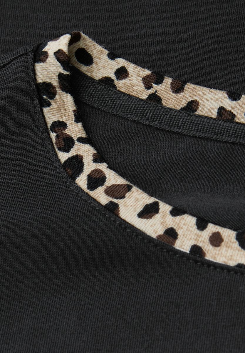 Jersey-Shirt mit Leo-Detail