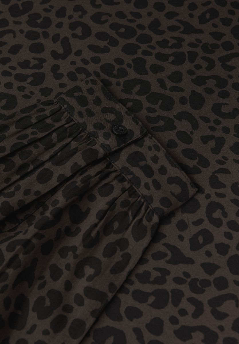 Split Neck Leo Bluse