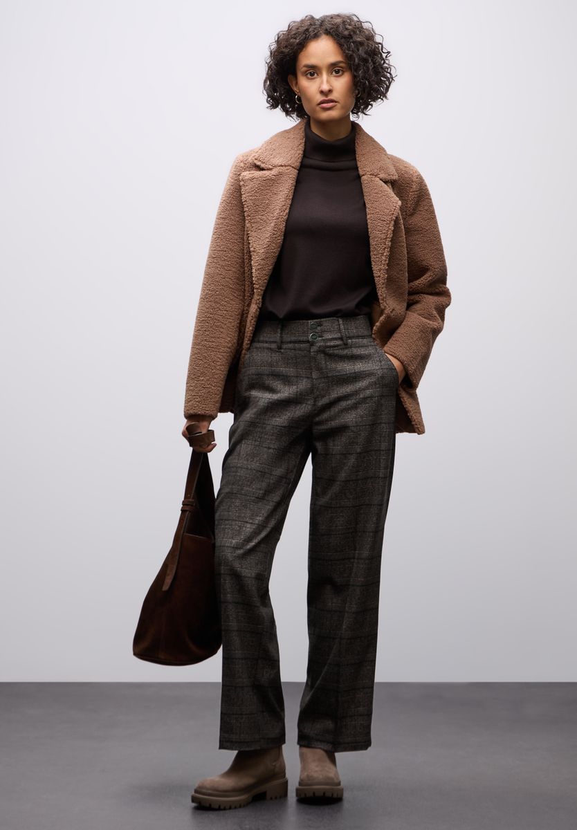 Karierte Straight Leg Hose