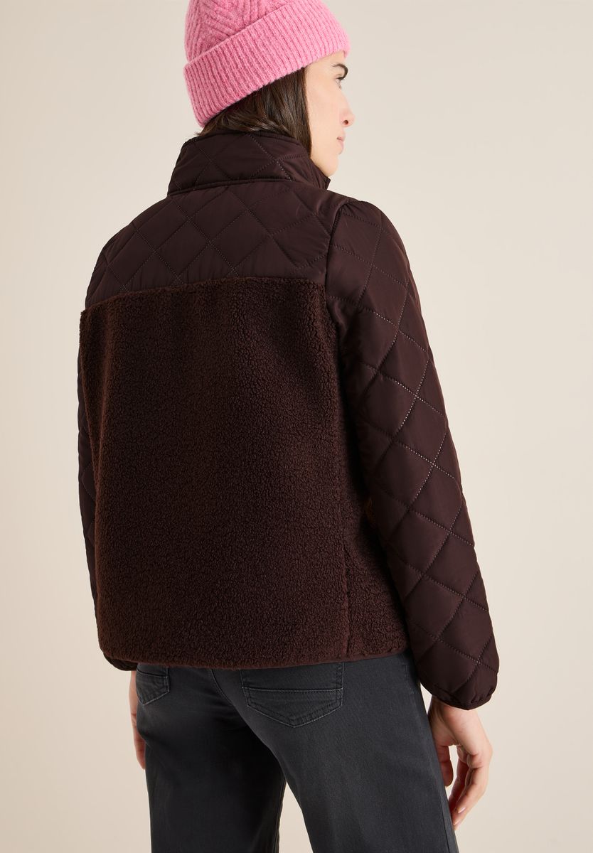 Teddy-Jacke mit Steppdetails