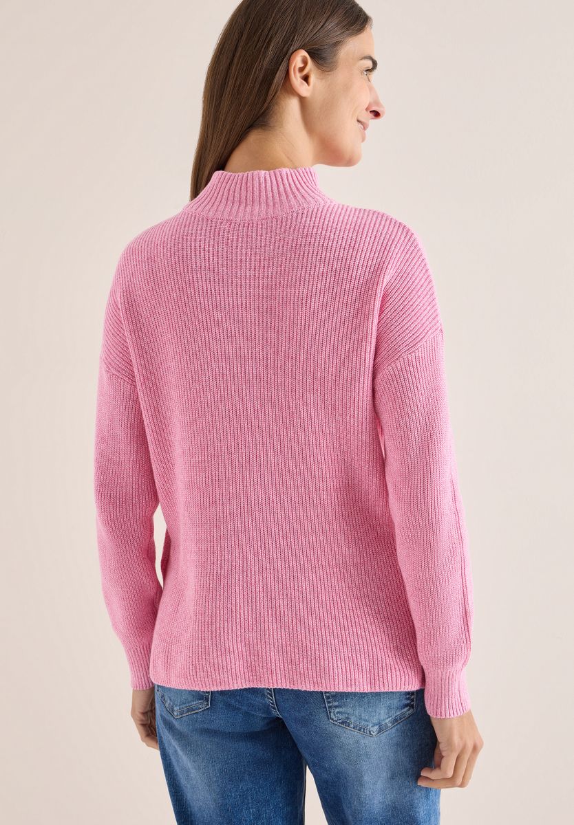 Mouliné Pullover mit Troyer