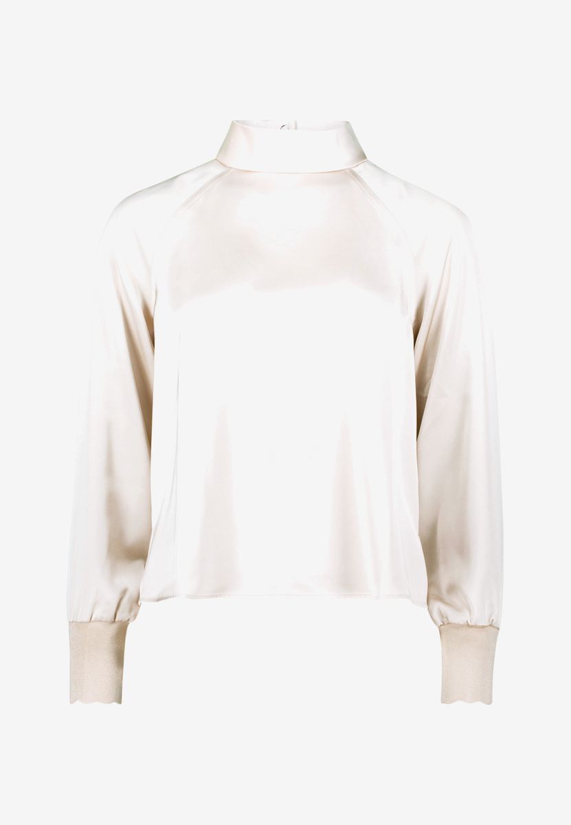 Satinbluse mit Stehkragen