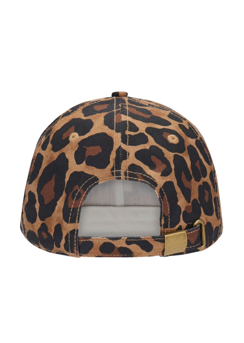 Cap aus Baumwolle im Baseball-Style mit Fellmuster und Amour-Stickerei