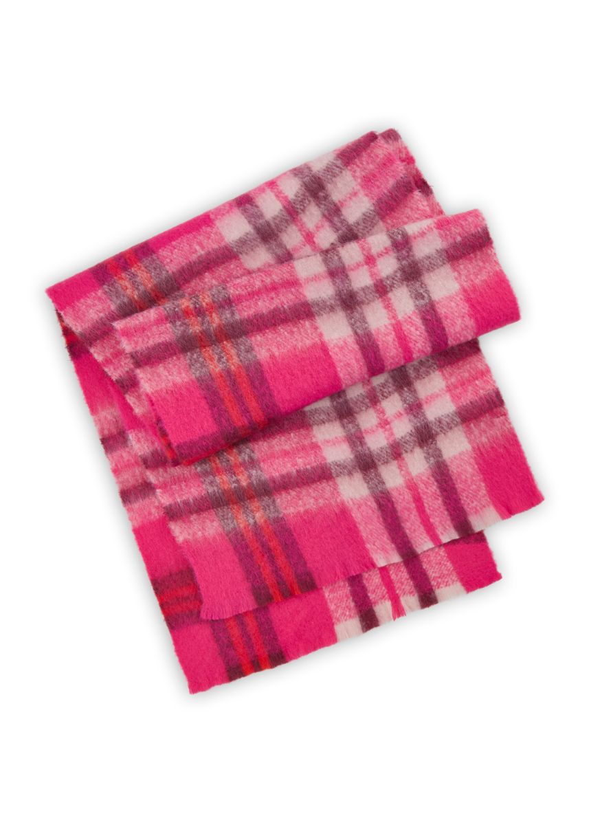 warmer XL-Jacquard-Schal aus recyceltem Polyester mit Karomuster