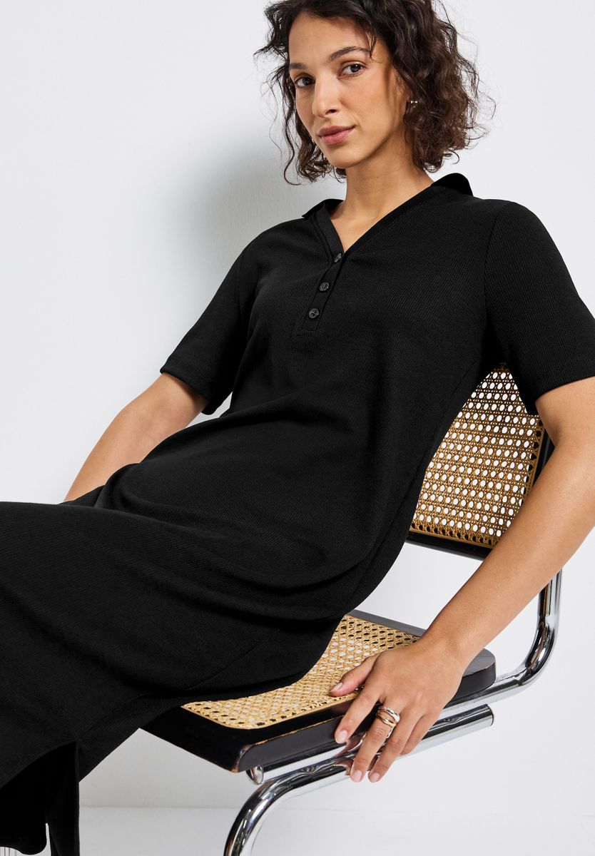 Polokleid mit Rippstruktur