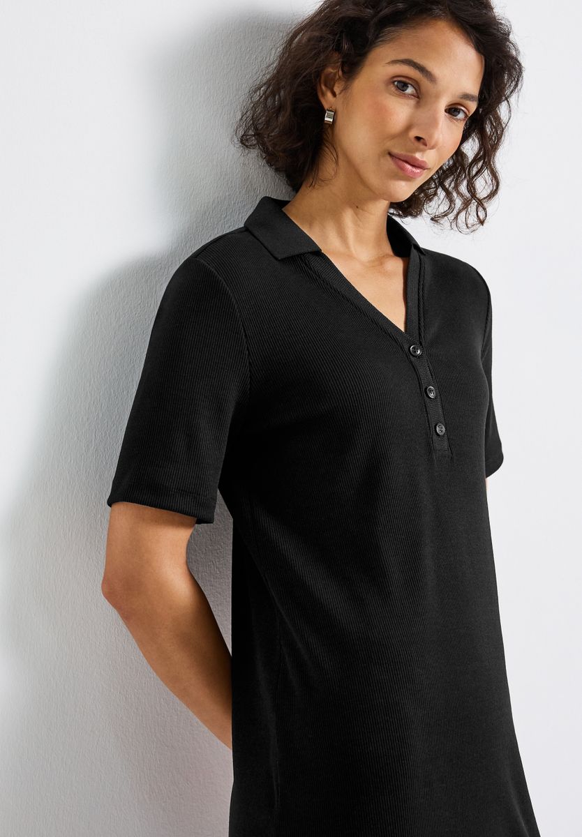 Polokleid mit Rippstruktur