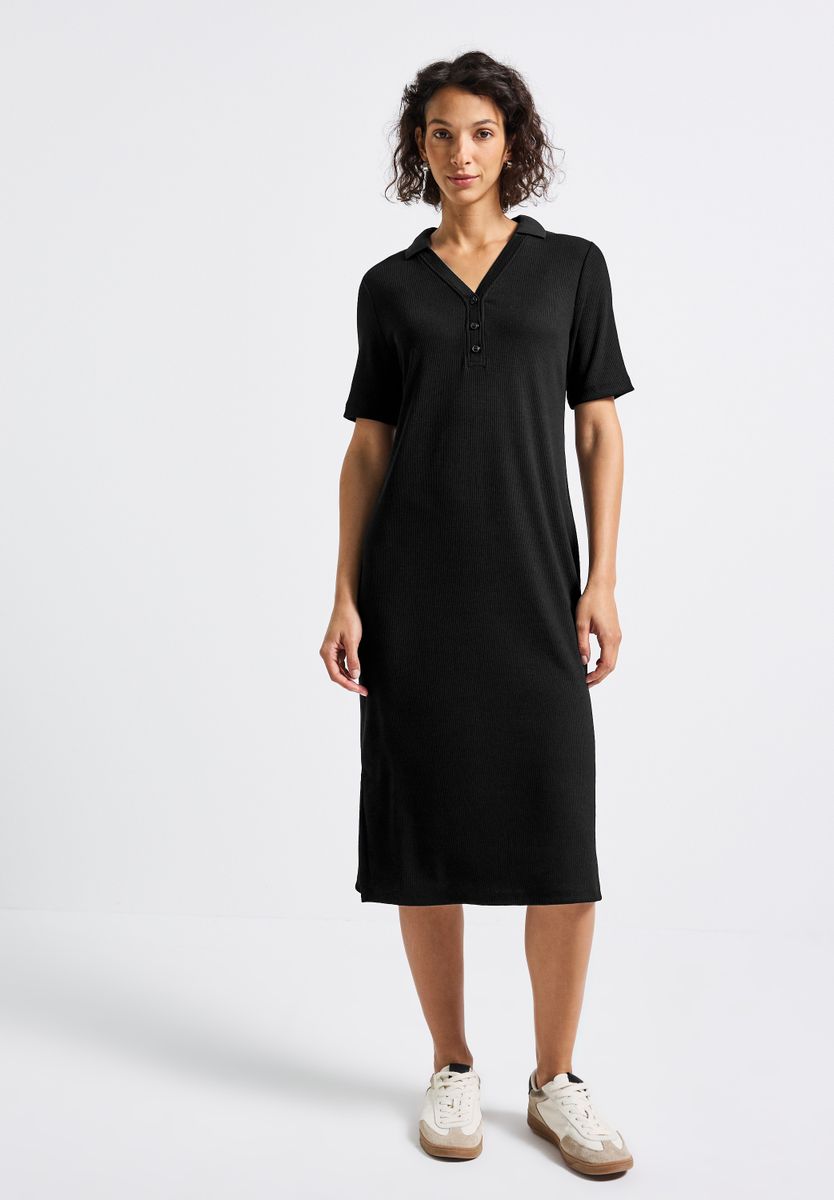 Polokleid mit Rippstruktur