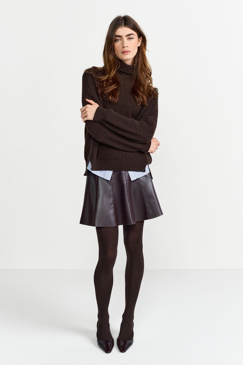 Fake Leather Skirt