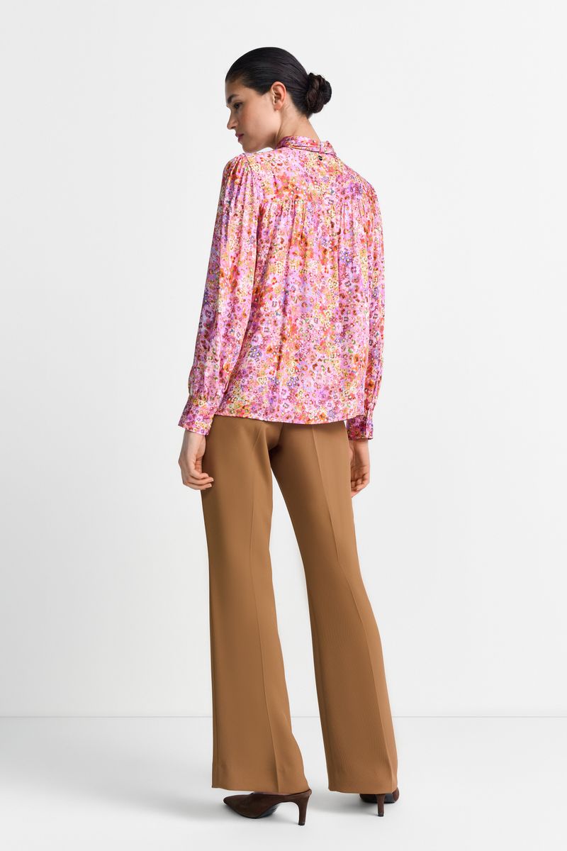 Printed Blouse with Bow