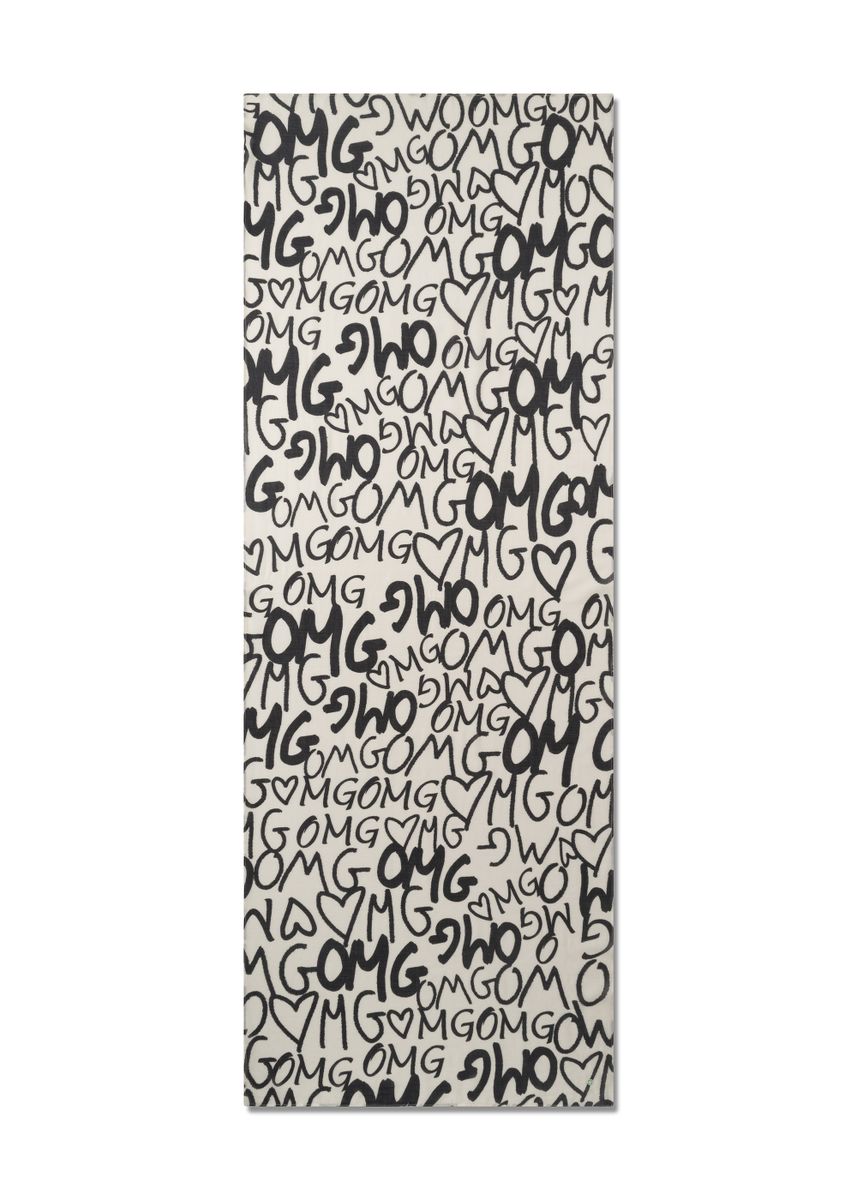 Schal aus feiner Modal-Baumwollmischung mit OMG-Schriftzug