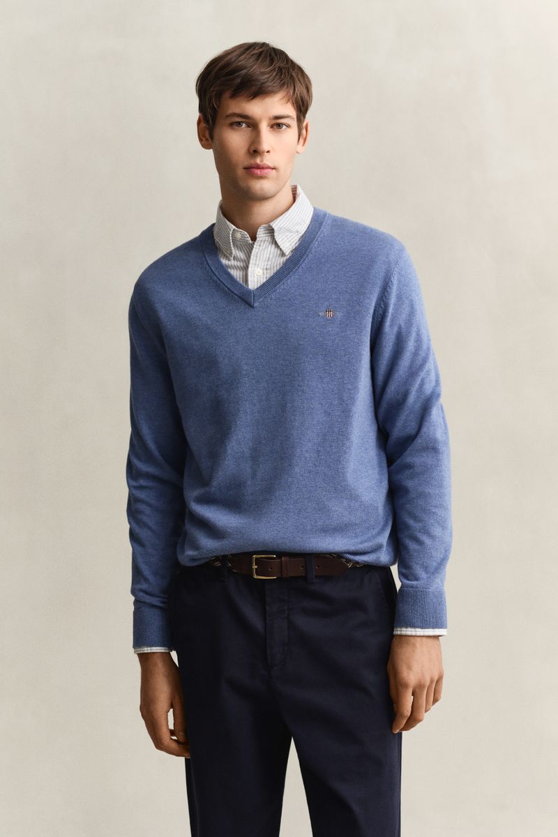 Klassischer V-Neck Pullover aus Baumwolle