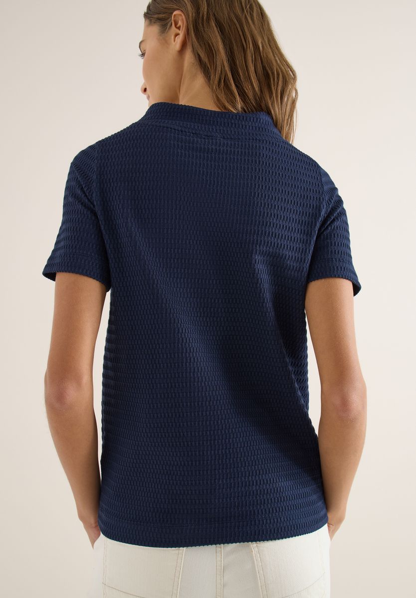 Shirt mit Funnel Neck im Two-Tone-Look